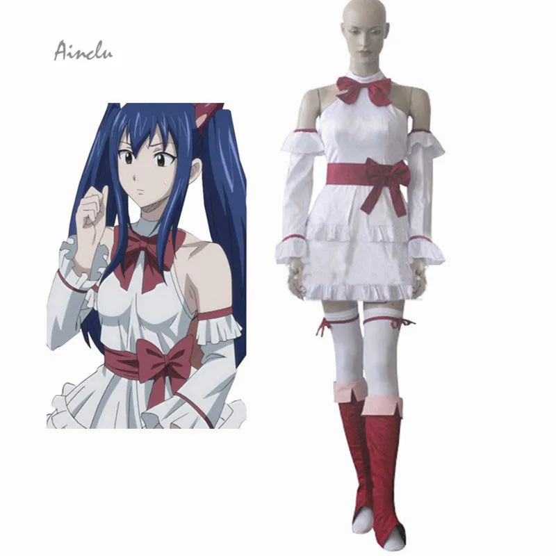 

Ainclu Fairy Tail Dragon Slayers Wendy Marvell After Seven Years Dress Cosplay Ivory Costume Customize for plus size