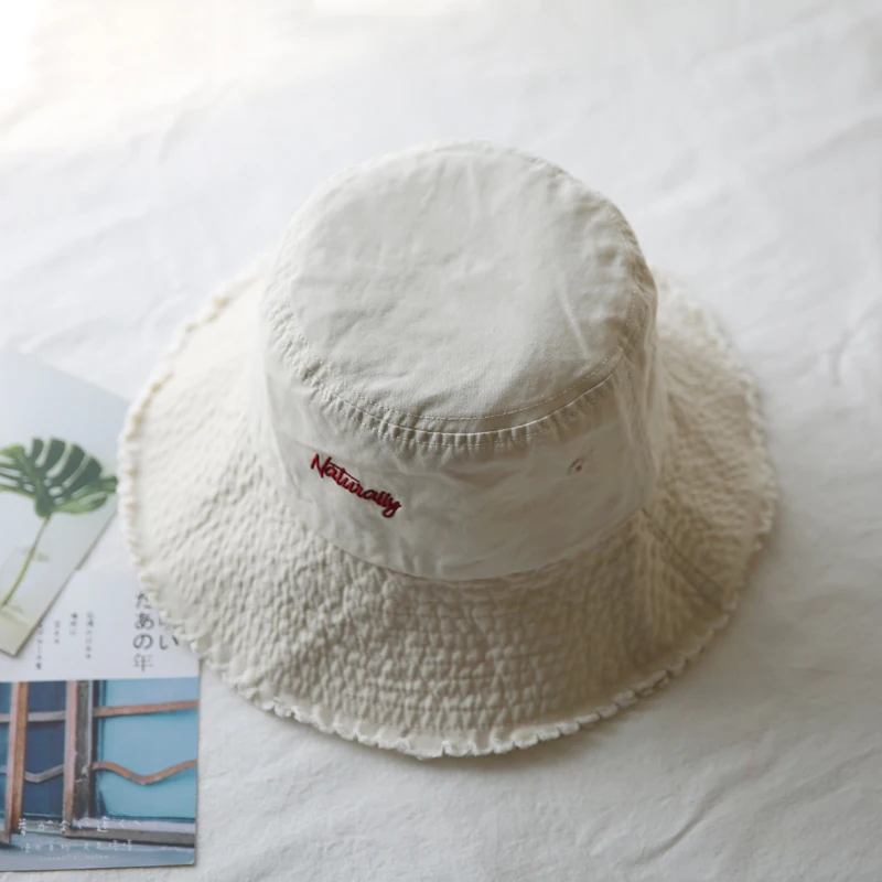 

Summer Sun hats for women Fisherman Washed Bucket Hat Ladies Wide Brim