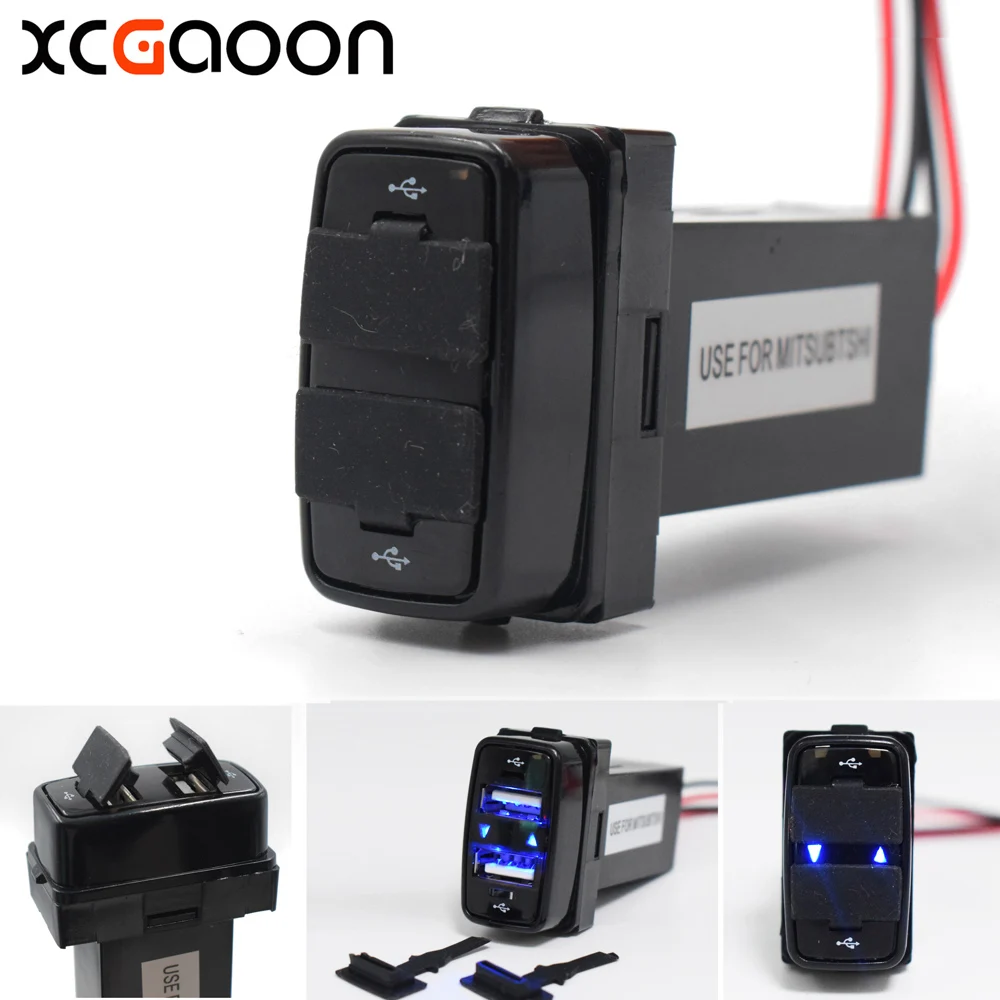Special 5V 2 1A 2 USB Interface Socket Car Charger for MITSUBISHI DC DC Power Inverter