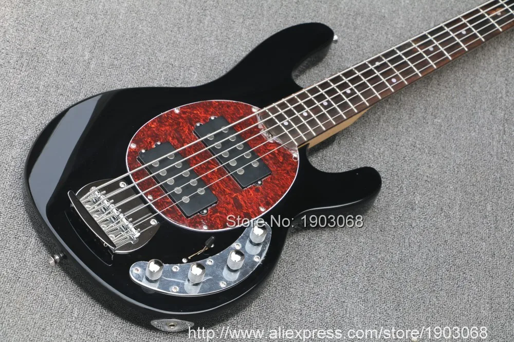 Music man 5 струн бас, Erime Ball StingRay электрогитара, хромированная фурнитура, черный бас гитара ra