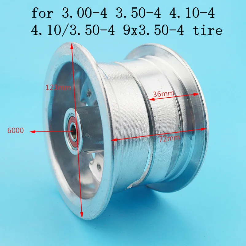 3.00-4 3.50-4 4.10-4 4.10/3.50-4 9x3.50-4'' 4 inch Alloy Rims Electric Scooter Wheel hub for scooter bike motorcycle ATV Go Kart