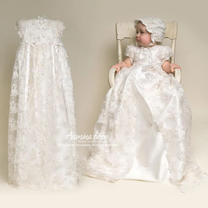 Newborn Princess Dress Wedding Baby Girls Ball Gown Infant Girls 1 Year Birthday Baptism Dress wholesale baby boutique clothing