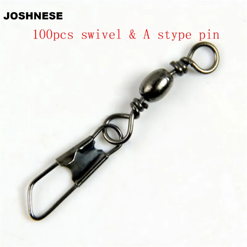 

NEW 100PCS/pack Brass Barrel Fishing Swivels Solid Rings Fishing Pin Line Connector with Interlock Snap Swivels Tackle Tool