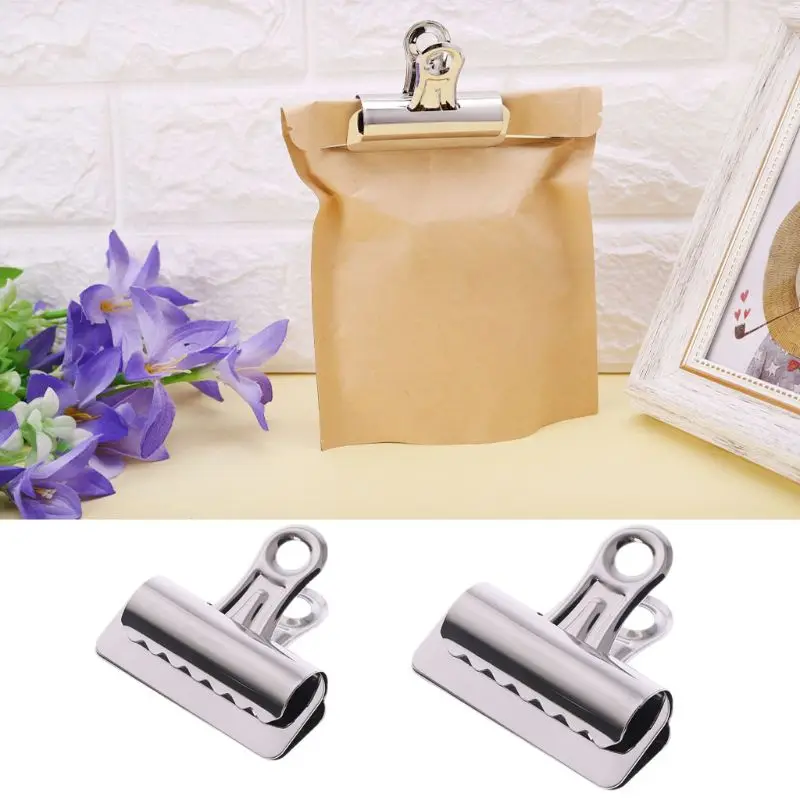 

Metal Bulldog Clips Paper Letter Document Ticket File Binder Grip Clip Kitchen Food Storage Sealing Clamp 65/75mm Home Use