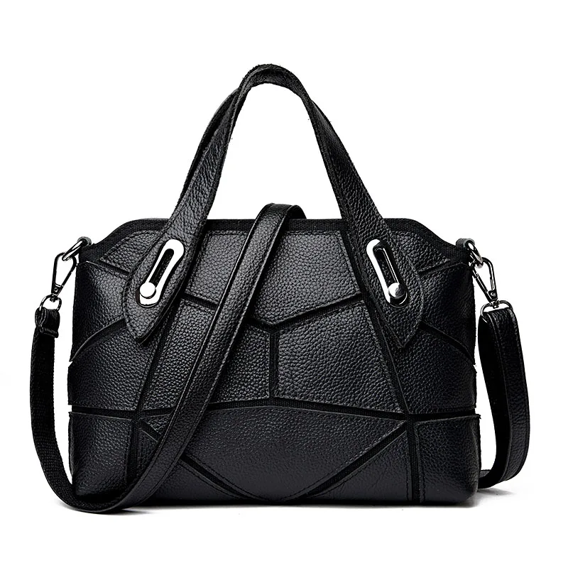 2017 New Patchwork Genuine Leather font b Bag b font font b Women b font Brand