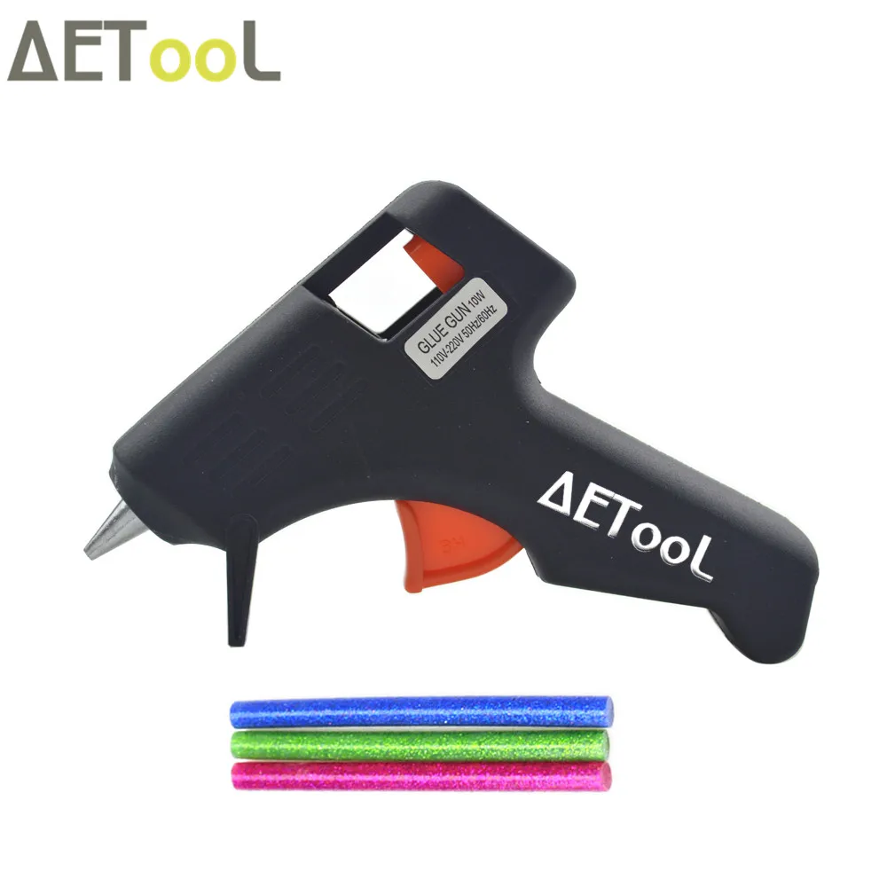 AETool 10 Вт мини черный термоклеевой пистолет термо тепловой для ремонта DIY