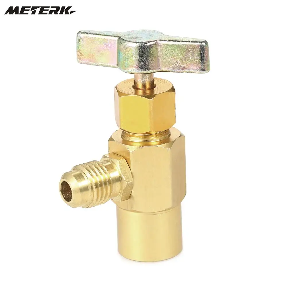 

Automobile Air Conditioner Refrigerants Can Dispensing R134A R-134 AC Refrigerant Aluminum Tap 1/2" ACME Thread Valve Tool