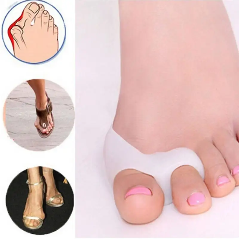 Шт. 2 шт. Силиконовые Toe Bunion Hallux Valgus средства ухода за кожей стоп регулятор палец отверстие протекторы комплект наивысшего качества