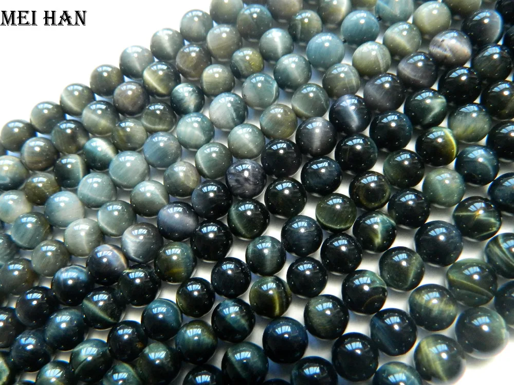 Meihan Hawk's eye 8+-0,2 мм и 10 мм натуральный цвет Гладкие Круглые бусины камень для изготовления ювелирных изделий дизайн diy подарок