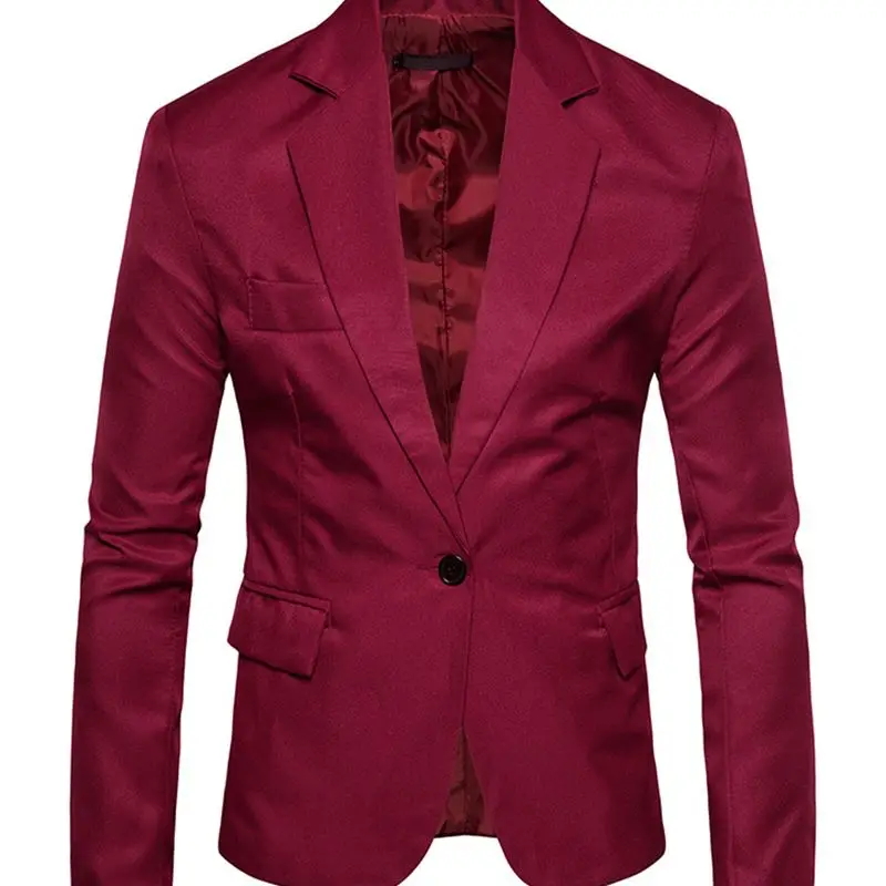 Men's Self-cultivation Pure-color Small Suit Single size seven solid color single-row slim fit fashion cotton suit top coat Men's Self-cultivation Pure-color Small Suit Single size seven solid color single-row slim fit fashion cotton suit top coat
