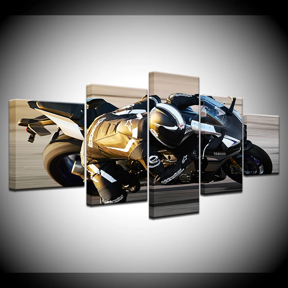 YZF-R1 Мотоциклы 5 шт. HD обои искусство холст печать современный плакат Модульная картина для гостиной домашний декор