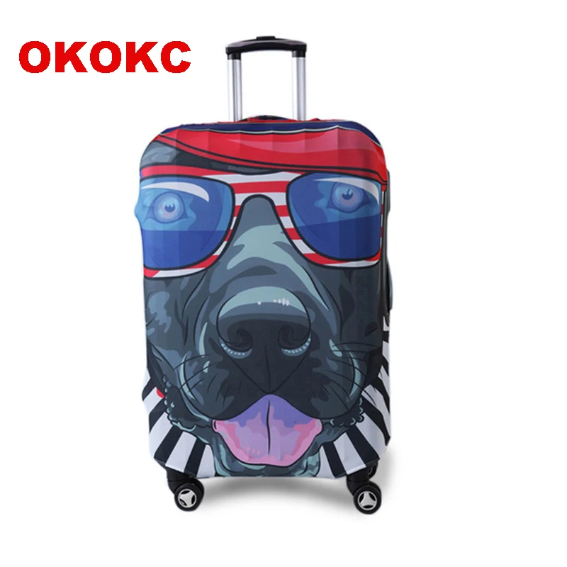 

OKOKC Character Hip-hop Dog Elastic Luggage Protective Cover for 19''-32'' Trolley Suitcase, Travel Accessories