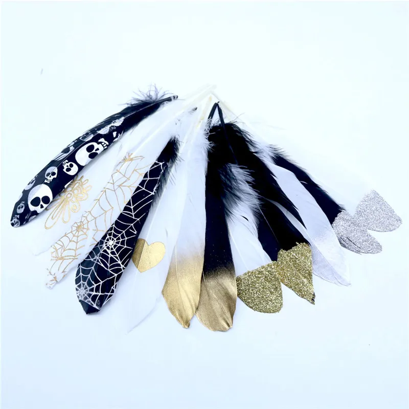

Feathers 10pcs 6-8 Inches 14-20cm Goose Plumes Feathers for Carnival Halloween Christmas DIY Craft Decoration Accessories