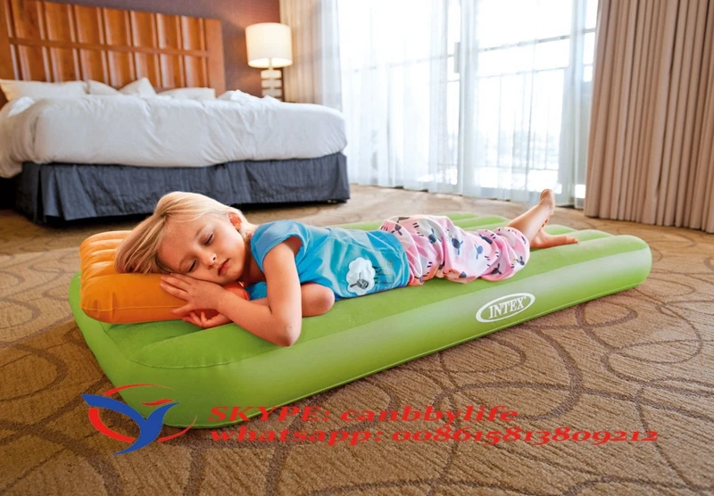 INTEX уютная надувная Водонепроницаемая детская воздушная кровать цвет Флокированный надувная односпальная кровать кемпинг путешествия спальный матрас девушка надувная кровать