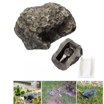 

Pokich Stalwart Rock Stone Hide Key Box Outdoor Safe Stash Storage Case Hidden Box Key Secret Storage