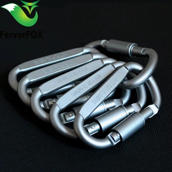 

6pcs/lot Carabine Travel Kit Camping Equipment Alloy Aluminum Survival Gear Camp Mountaineering Hook EDC Mosqueton Carabiner