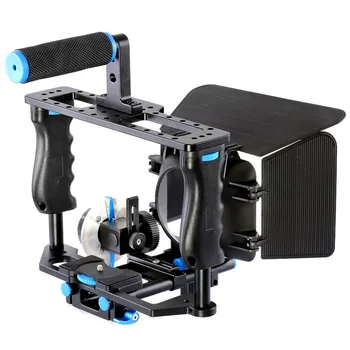 

YELANGU Professional 4 in1 DSLR Rig Camera Handheld Stabilizer Cage Set/Matte Box/Follow Focus Movie Support Kit for 5D Mark II