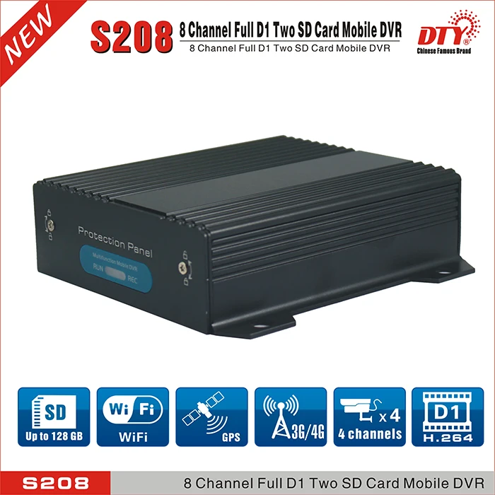 8ch ce H.264 WI-FI грузовик dvr, видеомагнитофон мобильного автомобильный видеорегистратор собран в GPS, s208gw (s208 + GPS + WI-FI)