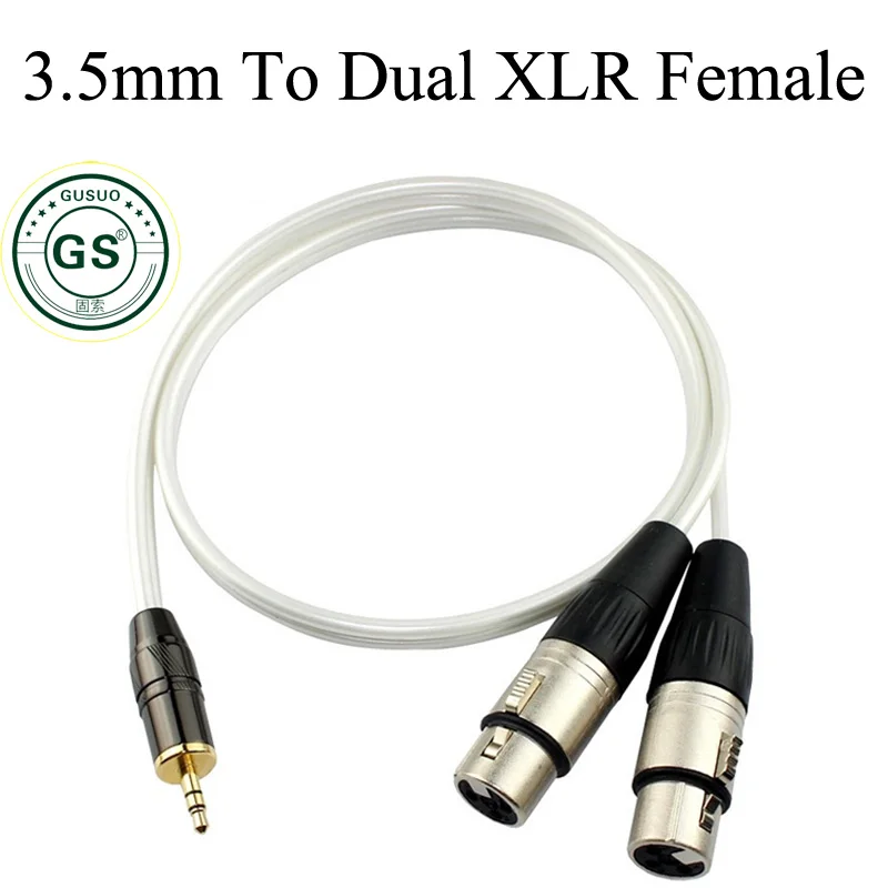 GUSUO 3 5 мм стерео разъем с двойным XLR Мужской Женский Pro музыкальные колонки миксер