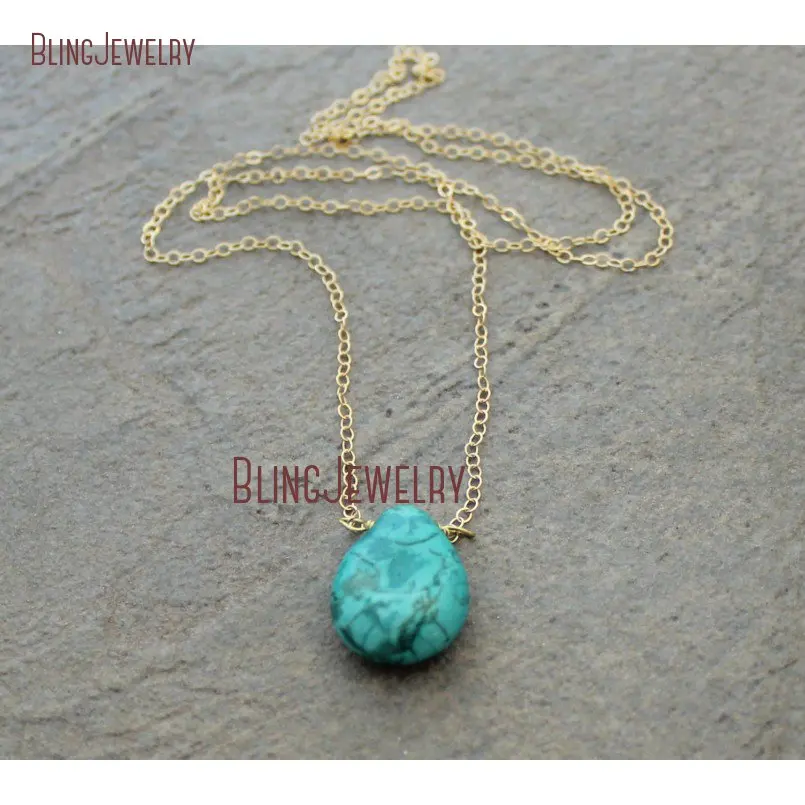 20180424-NM11593-Turquoise Briolette And Silver Necklace Turquoise Teardrop Pendant Necklace Bridesmaids Necklace Turquoise Necklace_2
