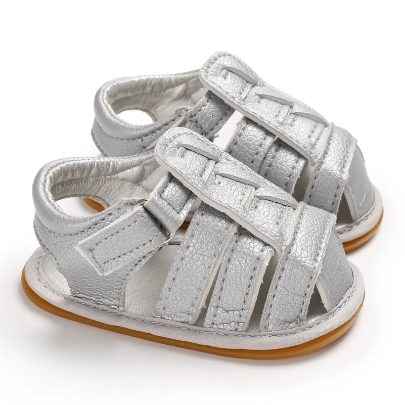 Новинка; летняя дышащая нескользящая обувь из искусственной кожи для маленьких мальчиков; сандалии с мягкой подошвой для малышей 0-18 месяцев - Цвет: F