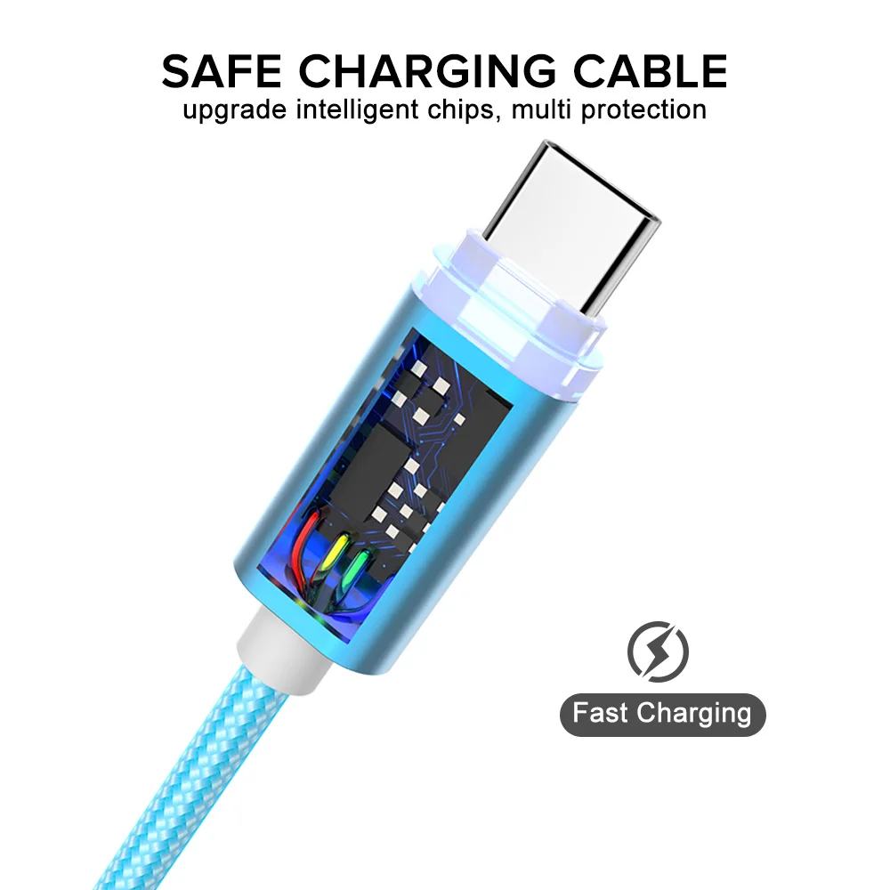 2.4A type C USB кабель 1 м для samsung Galaxy S10 S9 S8 Plus A9 Note 8 7 Быстрая зарядка шнур Mi 10 9 телефон