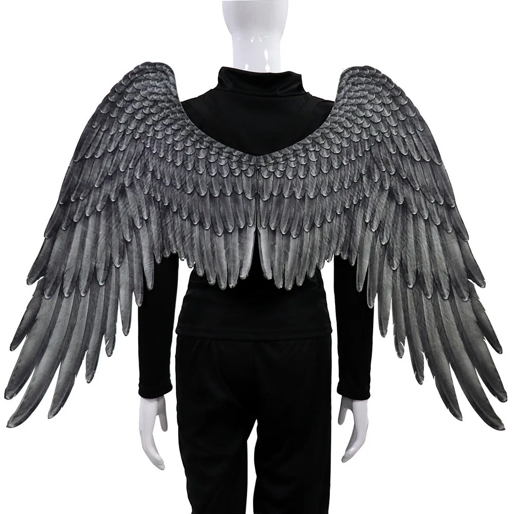 

Cosplay adult Black White demon wings angel wings for halloween carnival purim show props demon with angel bird wings