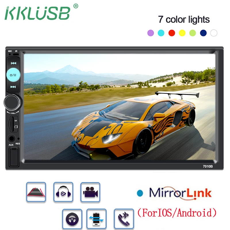 2DIN Car Radio 7&quotinch HD Autoradio Multimedia Player 2 din Touch Screen Auto audio Stereo MP5 Bluetooth USB TF FM Camera | Автомобили