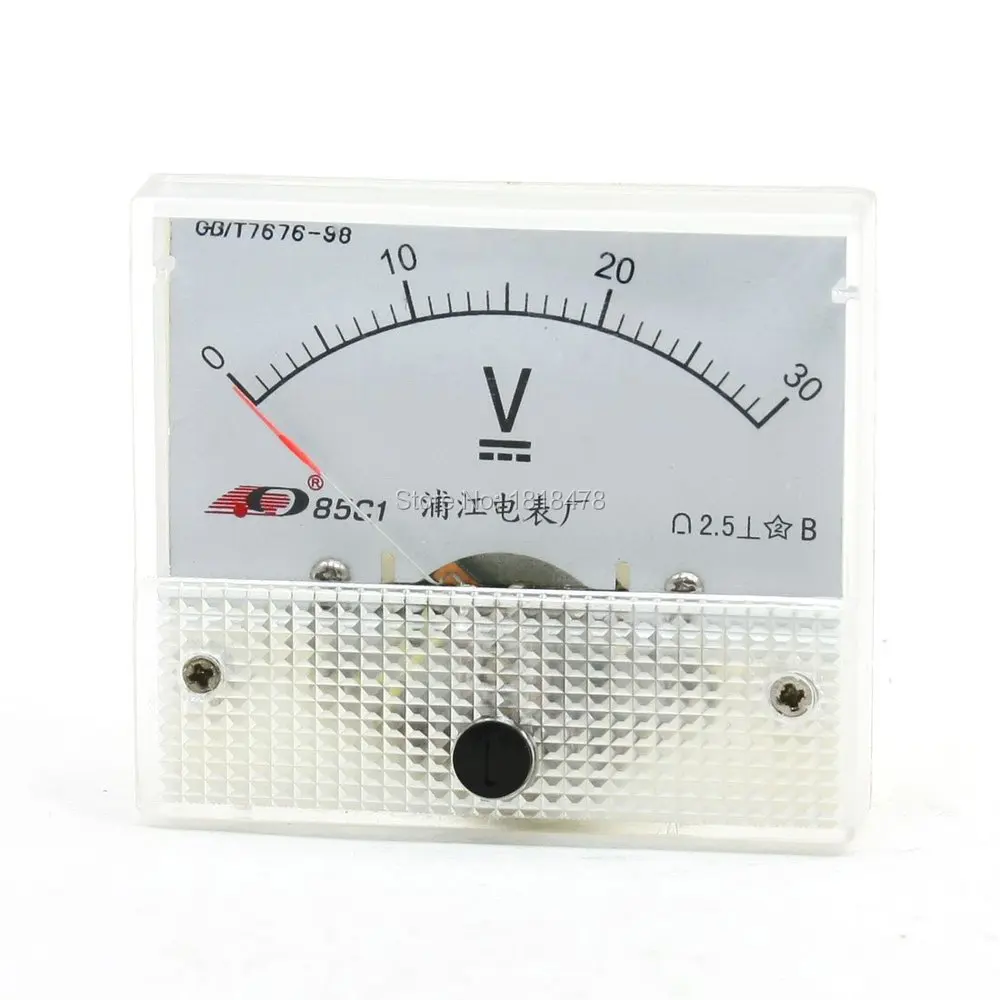 85c1 Class 2.5 Accuracy Dc 0-30v Analog Voltmeter Volt Meter White -  Voltage Meters - AliExpress