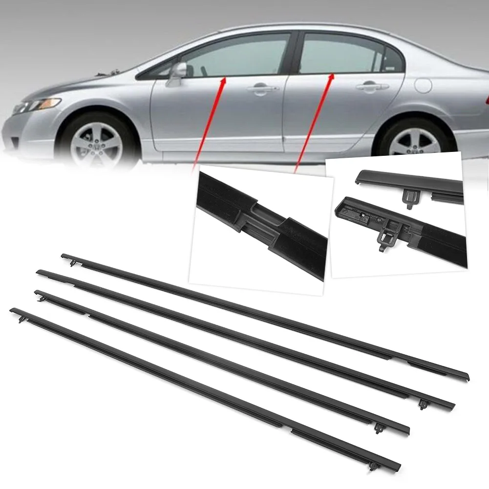 Three T Weatherstrip Window Seal Moulding Trim Door Belt Replacement Compatible with Honda Civic 2006-2011 