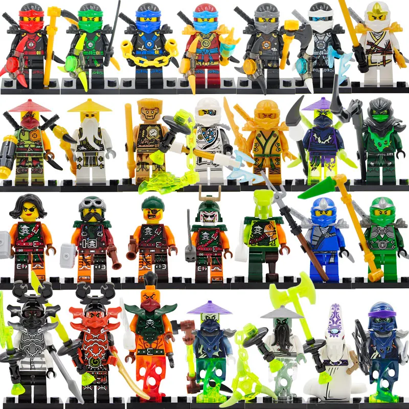 

2019 Compatible NinjagoING Sets NINJA Heroes Kai Jay Cole Zane Nya Lloyd With Weapons Action Toys For Children