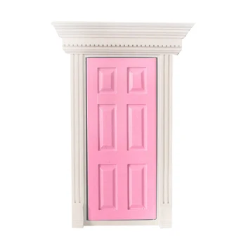 

1:12 Scale Wooden Fairy Front Door Dolls House Miniature Accessory Pink