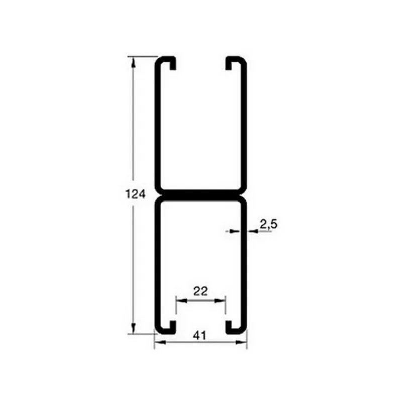 SIKLA 193853 rail assembly MS 41 41x62x2 5x6000 мм Double|Гайки| |