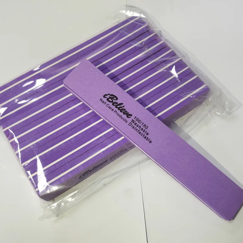 Ibelive 10 шт./лот пилочки для ногтей буфер 100/180 зернистости ногтей художественная шлифовка пилка губка инструменты для дизайна ногтей для салонов - Цвет: Purple 10pcs