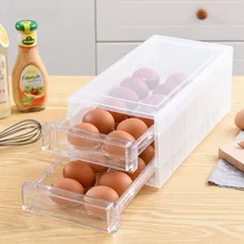 

Refrigerator 24grid double layer Egg Storage Box Plastic Food Organizer Anti-Collision Egg Tray Container Kitchen Accessories