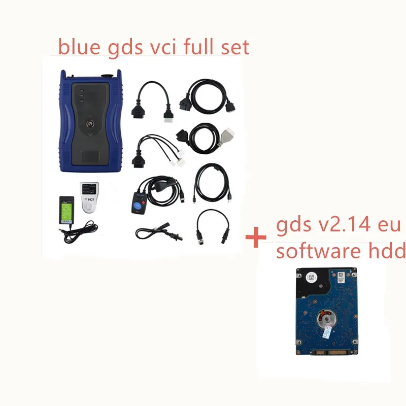 Инструмент диагностики GDS VCI прошивки V2.14 OBD2 для ЕU Kia hyundai с модуль запуска записи полета Функция - Цвет: blue gds vci us eu