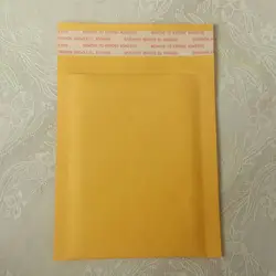 100 шт./лот Одежда высшего качества Желтый крафтовый конверт с упаковочной пленкой внутри объемные Конверты Доставка сумка