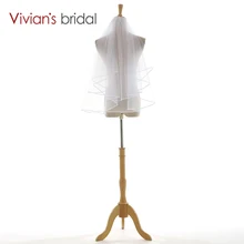 Vivian's Bridal Специальное предложение два слои, свадебная фата модное свадебное платье аксессуары для свадебных женщин QQ05