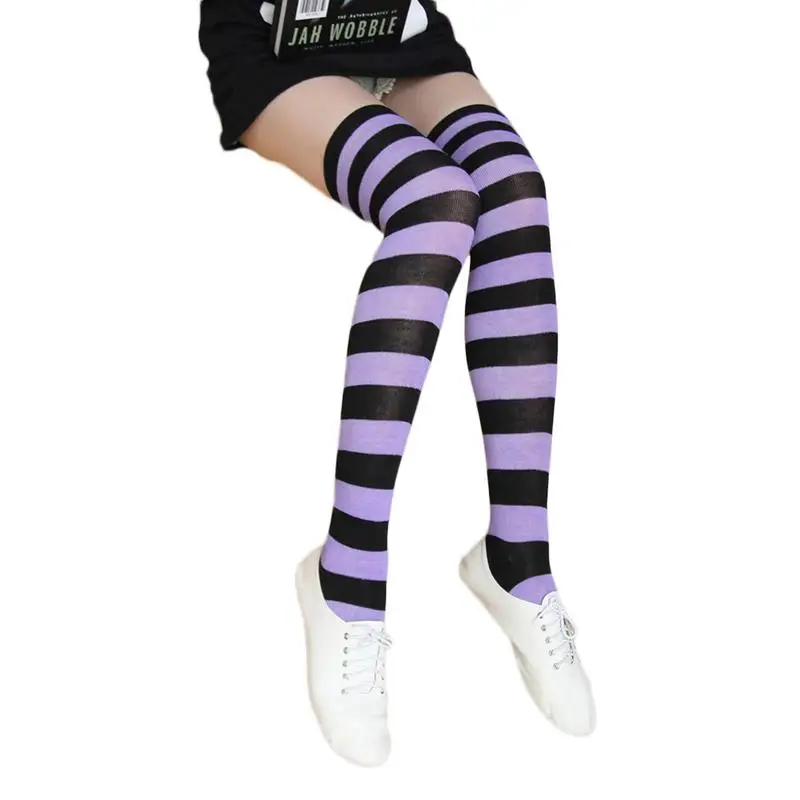 Knee Socks Women Japanese korean Style Casual Fashion Wide Striped Color High Socks Stockings Sexy All-match Thigh High Socks