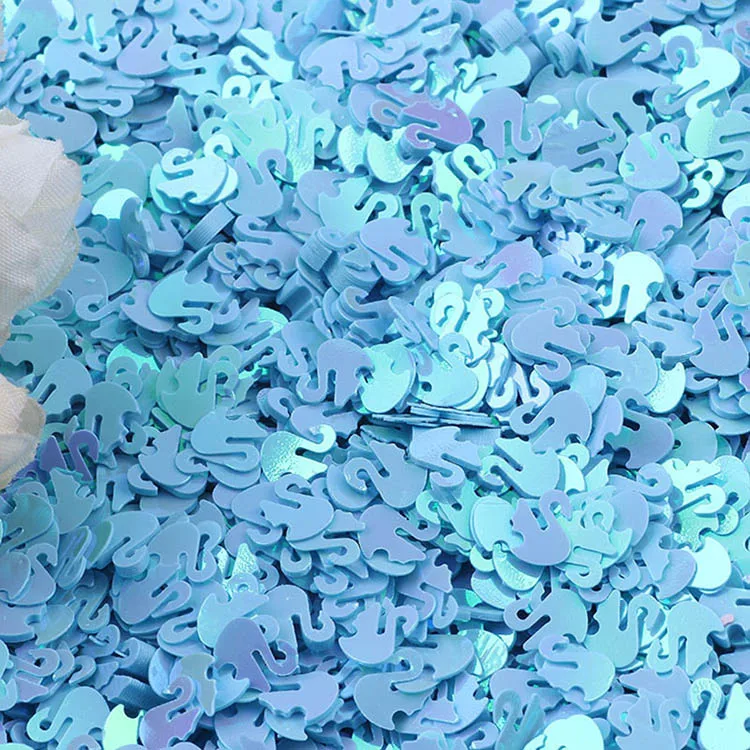 10 г цветные блестки в форме лебедя из ПВХ для рукоделия, шитья, рукоделия, блеска конфетти, дизайн ногтей, блестки, аксессуары для творчества - Цвет: Light blue