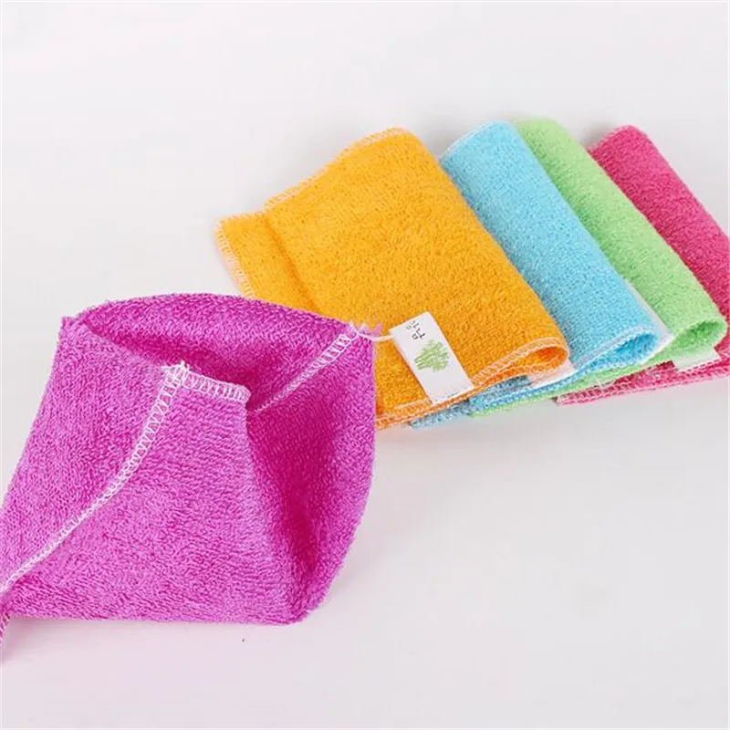 100P/lot double thick bamboo fiber bamboo fiber cleaning cloth rag