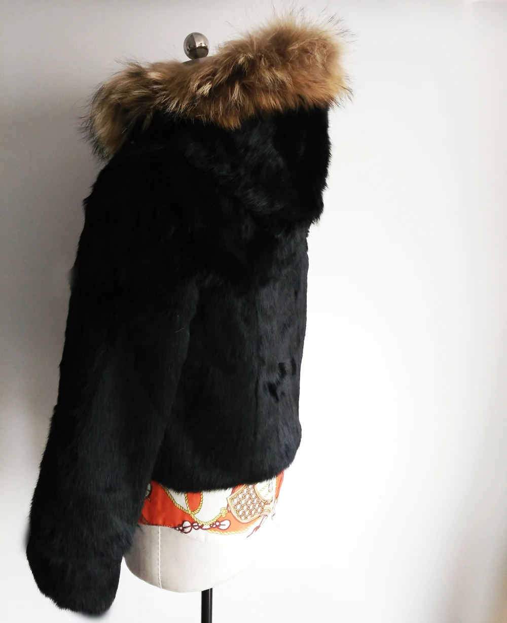 2018 yellowgrass Laveur Raton En Capuchon grassgrey Manteau De Factory Véritable Naturel Capot Wsr28 100 À Outlet Fourrure Black Lapin Gros Réel Veste rqr1B
