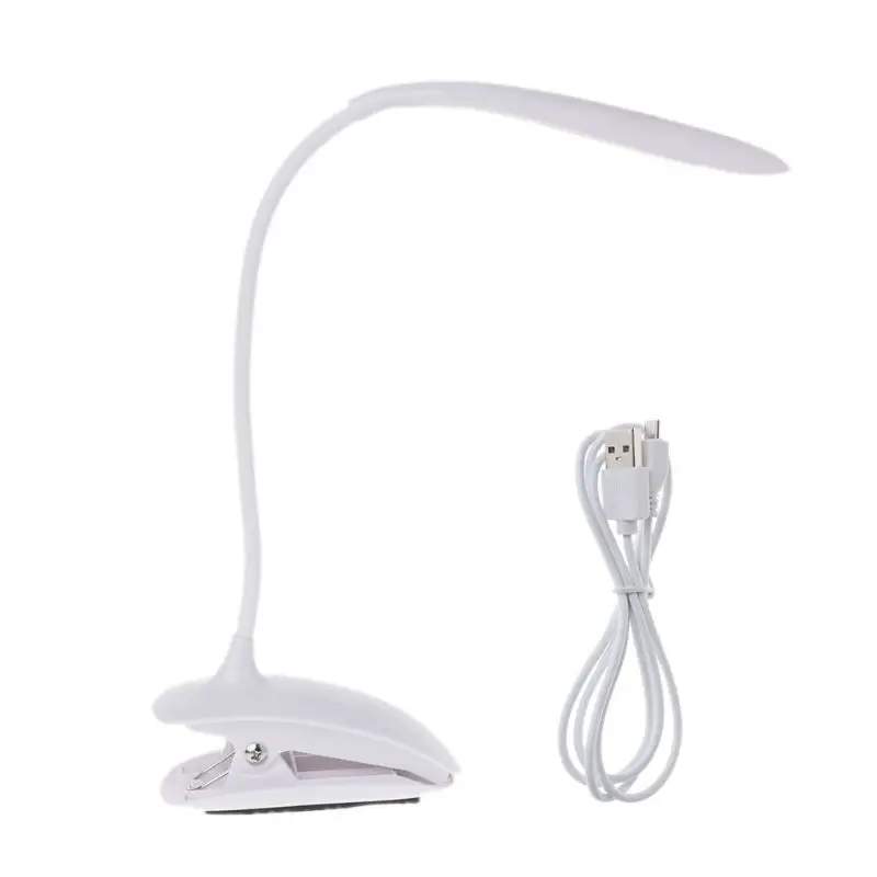 

Clip-on Plastic Desk Reading Light Table Lamp Flexible USB Rechargeable Touch Sensor LED 2019 NEW