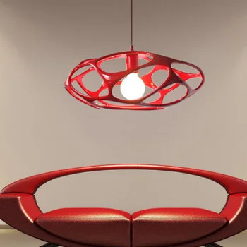 

Modern Bird Nest Pendant Lights Fixture Nordic Italian Droplight White Black Red Resin Hanging Lamps Home Indoor Lighting D46cm