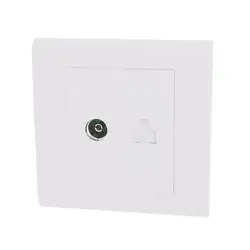

White Plastic Shell RJ45 Computer TV Television Outlet Socket Wall Plate