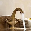 HOTAAN Solid Brass Bronze Double Handle Control Antique Faucet Kitchen Bathroom Basin Mixer tap Robinet Antique YT-5021 ► Photo 2/6