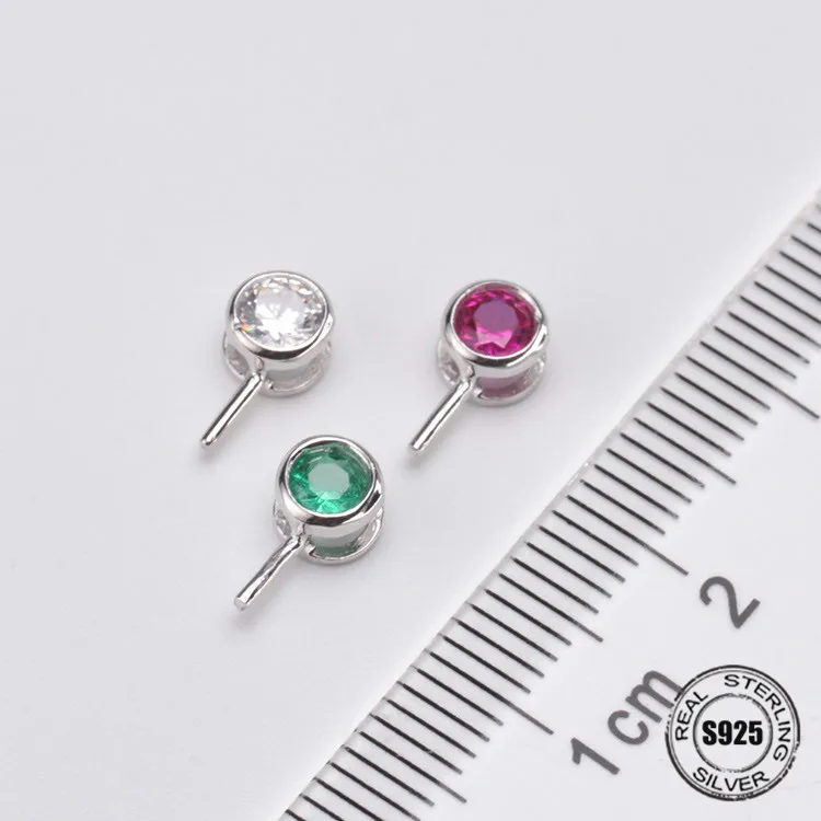 

DIY Solid 925 Sterling Silver Pendant Mounting with Shinny Zircons, Pearl Fitting