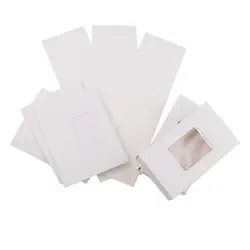 20 штук 7.5x13x2.7 см белый прямоугольник Бумага Подарочная коробка с окном пвх для DIY упаковка подарка /защиты Стекло Кристалл Необычные Камни