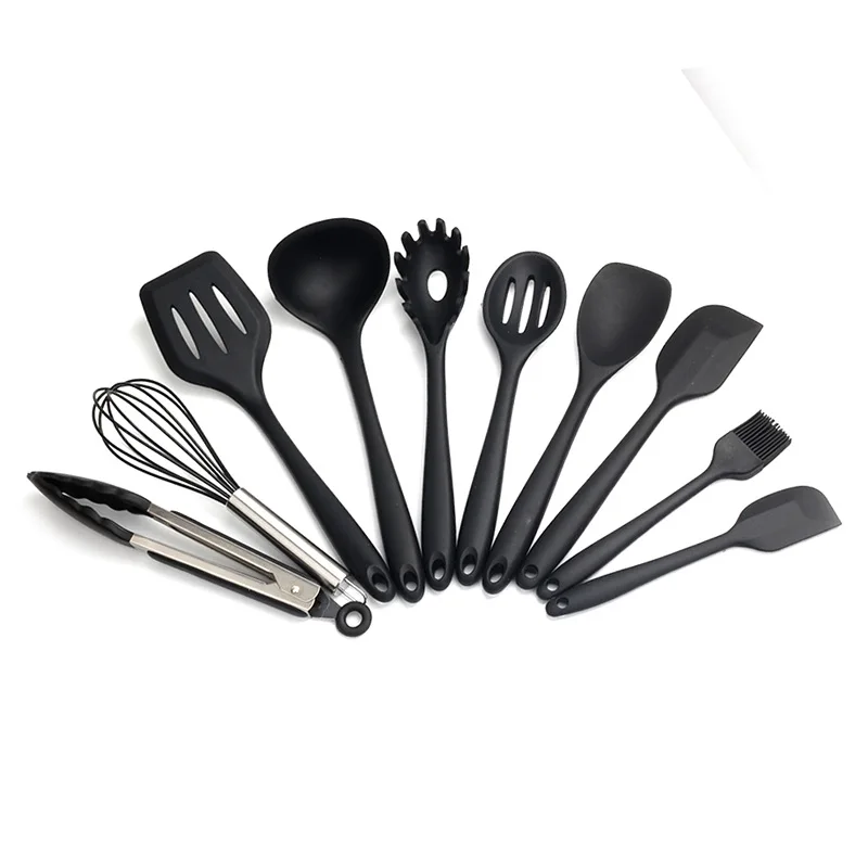 New Cookware Set 10 Sets Non-Stick Heat Resistant Silicone Egg Beater Cake Cooking Tools Kitchen Utensil Set Red Black 2 Colors New Cookware Set 10 Sets Non-Stick Heat Resistant Silicone Egg Beater Cake Cooking Tools Kitchen Utensil Set Red Black 2 Colors
