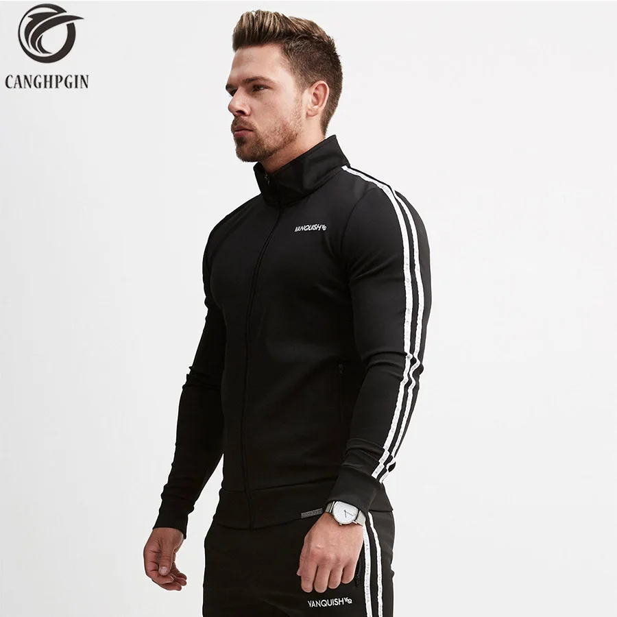 Brand Running Jacket Men Sports Fitness Long Sleeves Hooded Sweatshirts Striped Zipper Hoodies Men Gym Training Run Coat Jackets Brand Running Jacket Men Sports Fitness Long Sleeves Hooded Sweatshirts Striped Zipper Hoodies Men Gym Training Run Coat Jackets